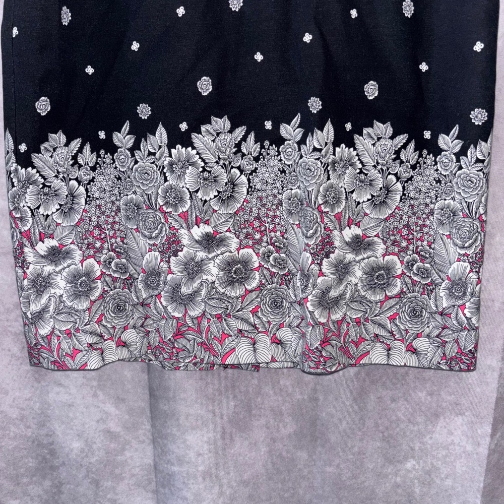 J.Jill Womens 6 Petite Black Floral Cottagecore Stretch Waist Skirt - Picture 3 of 8